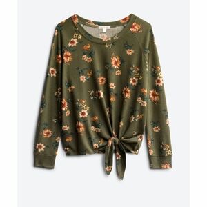 Nine Britton Billie Tie Front Brushed Knit Top